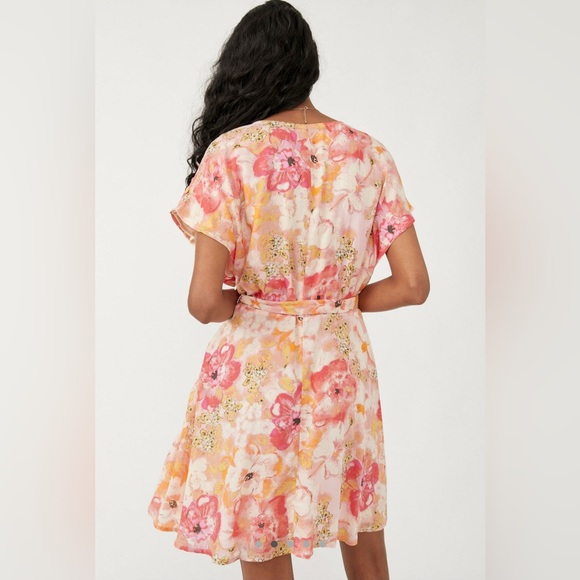 Free People Floral Mini Dress - Pink and Cream - Picture 2 of 14